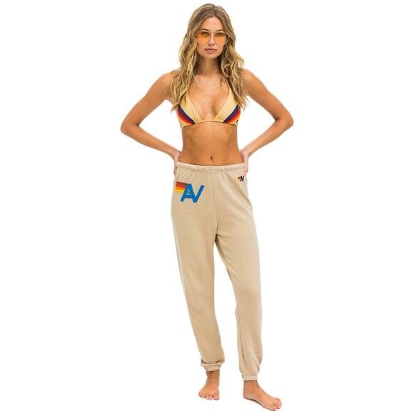 Aviator Nation Logo Stitch Sweatpants/Joggers Sand Size S Beige Tri-Blend - Picture 7 of 15